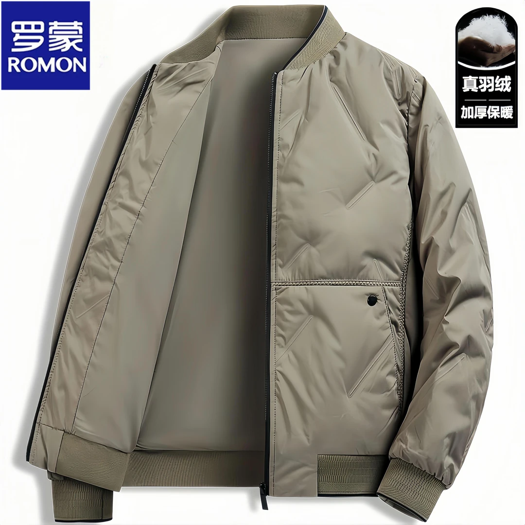 Romon/罗蒙新款羽绒服男士秋冬季加厚保暖短款立领时尚冬休闲外套