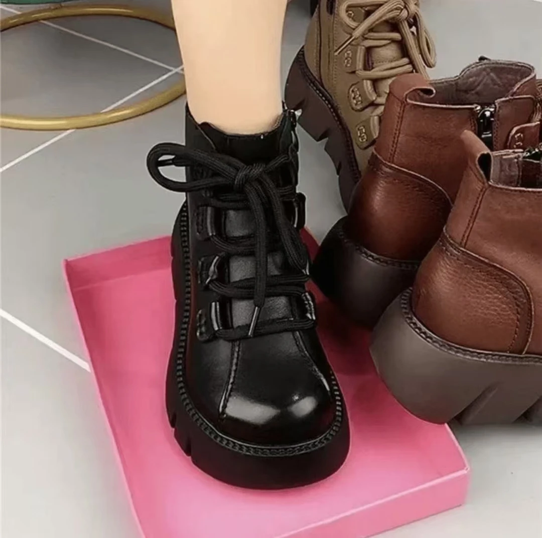 【真软皮】2024秋冬款马丁靴加绒源头厂家百搭舒适软底马丁靴