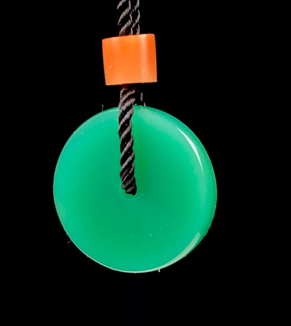 精美雅安绿平安扣挂件 重1.0克 尺寸2.4/0.6cm