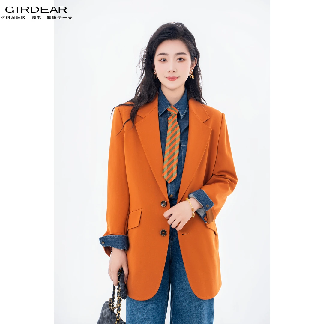 GIRDEAR/哥弟时尚轻奢气质气场优雅个性设计感女神西装   1400800