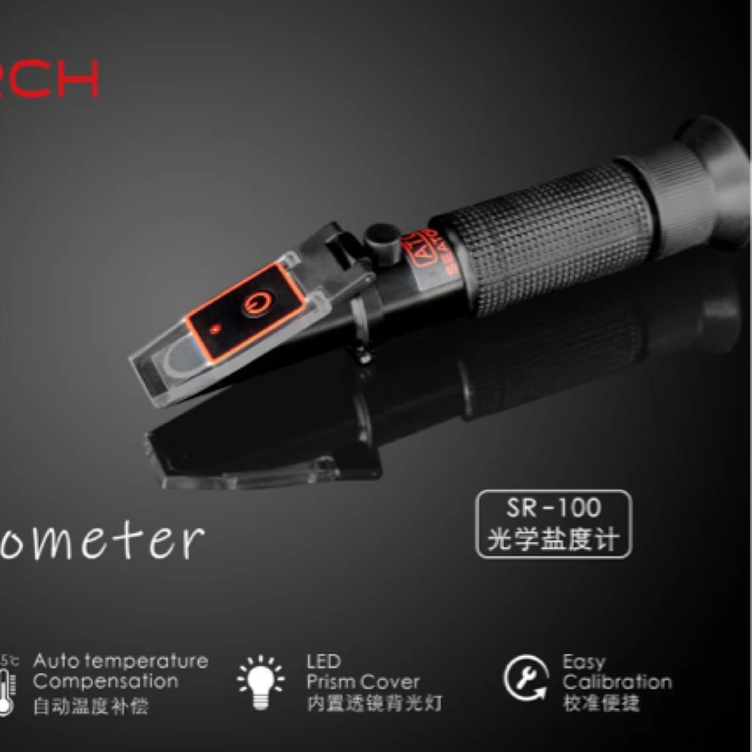 施特驰seatorch海水缸珊瑚盐度计自动温度补偿纯铜机芯光学盐度计