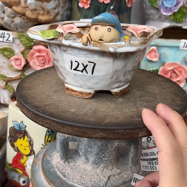 紫砂花盆粗陶材质多肉花盆
