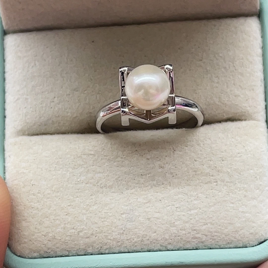 海水珍珠戒指银S925镶嵌