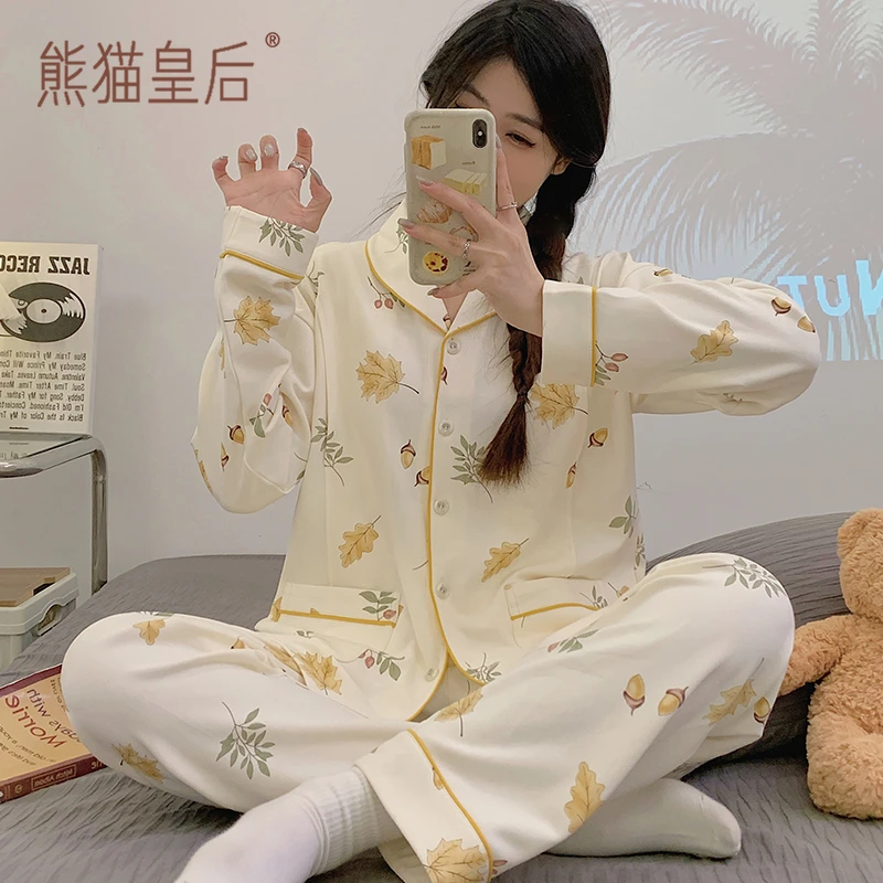 月子服纯棉夏季薄款坐月子3月份4哺乳睡衣春秋款产妇喂奶孕妇套装