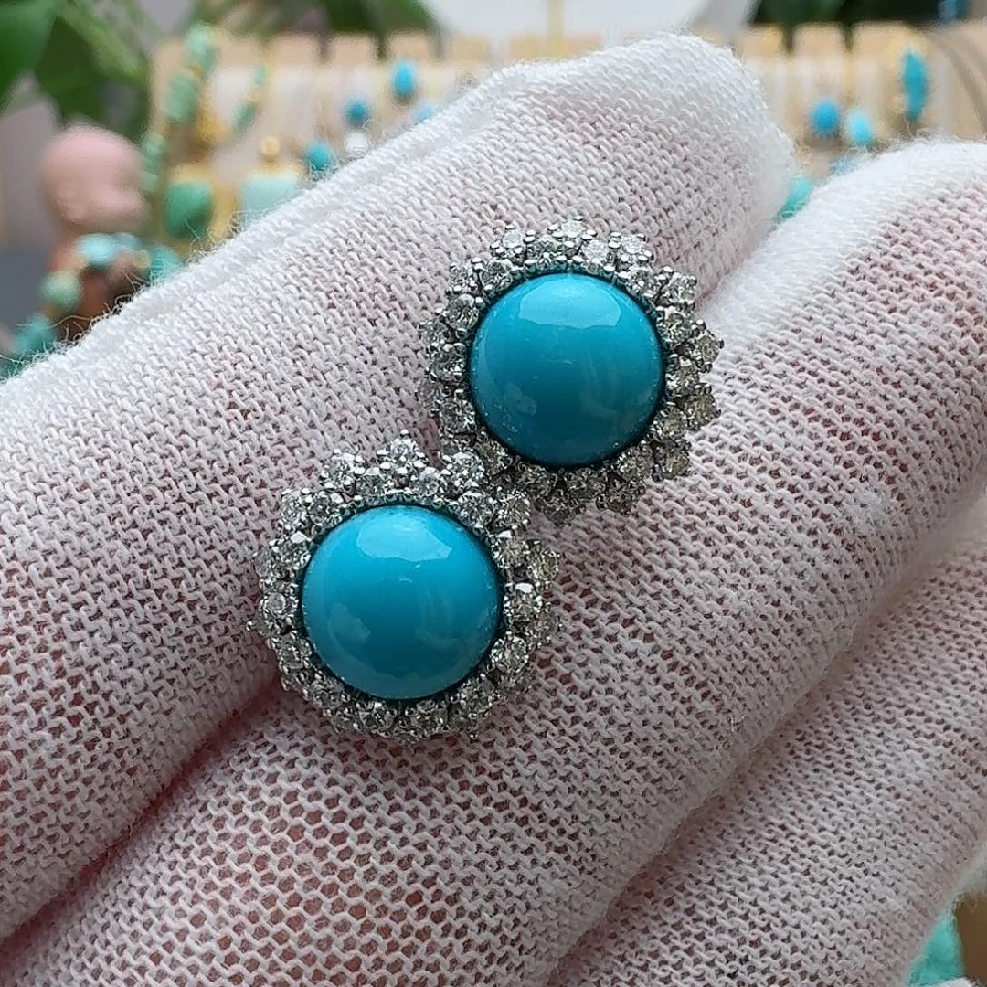 绿松石珠宝奇石银S925镶嵌