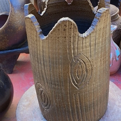 紫砂花盆口17高度24手工