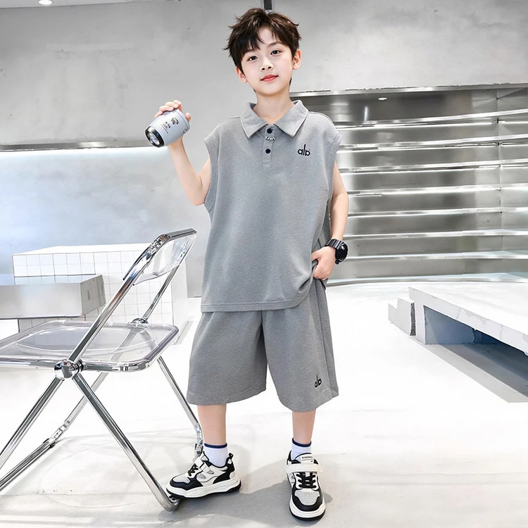 男童夏装背心套装2025新款男孩休闲中大童宽松儿童无袖夏季薄款