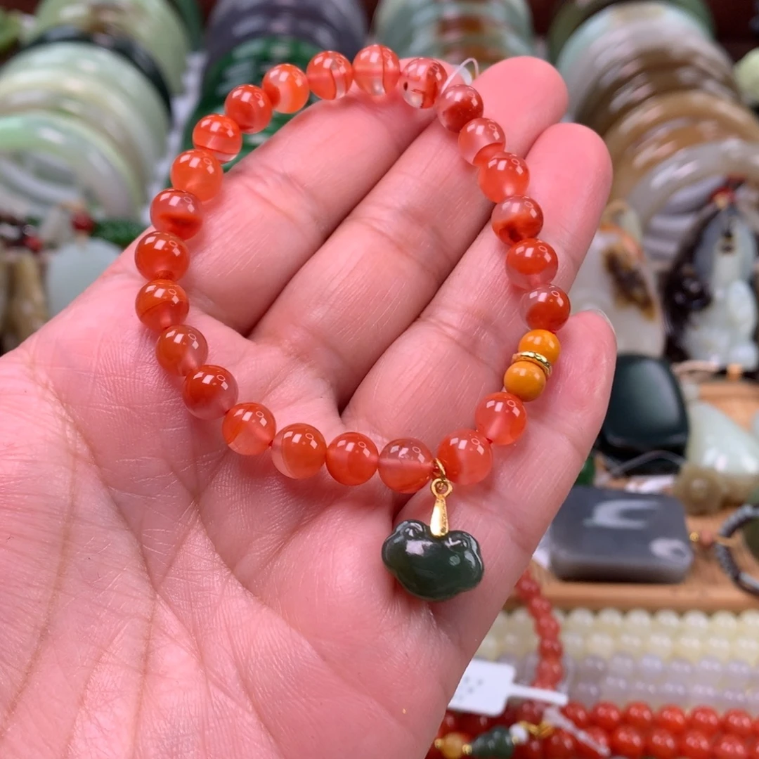 南红玛瑙未镶嵌手链0.7