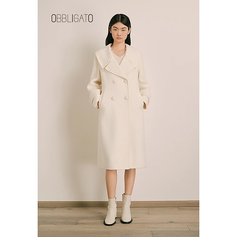 OBBLIGATO奥丽嘉朵秋冬1C64580030绵羊毛混山羊绒大衣