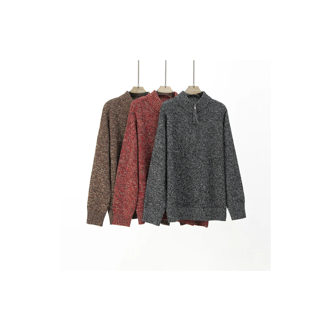 【DAXIU轻奢】秋冬花纱半拉链时尚百搭针织衫-9156