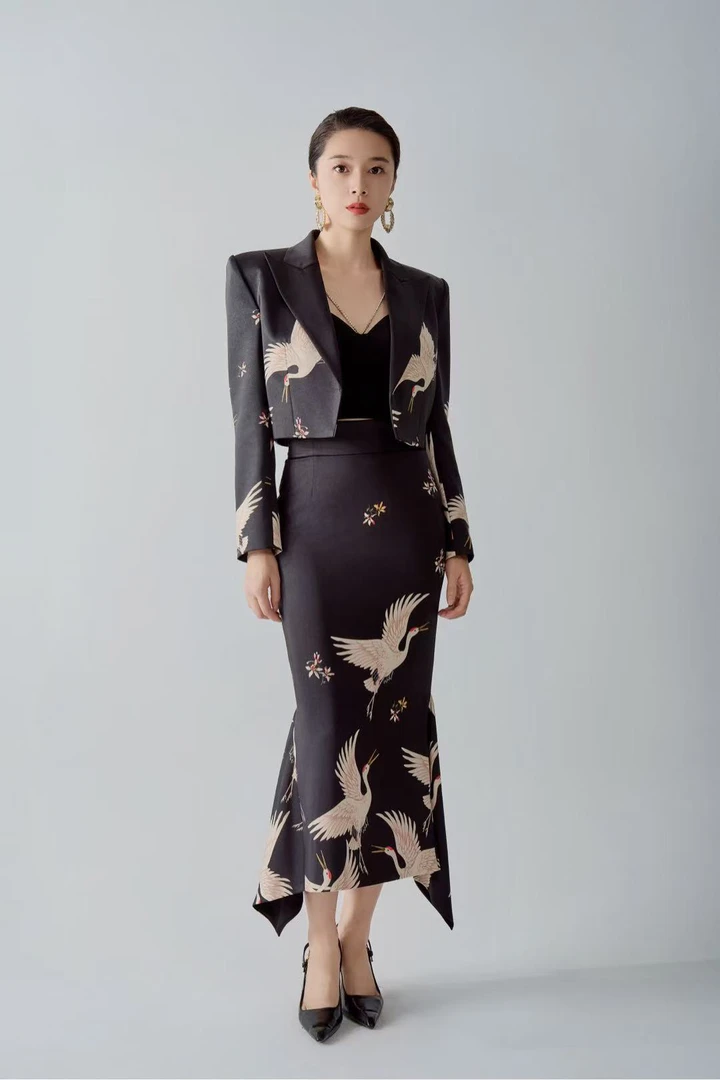 【U are U 国际】林静西原创设计师品牌大牌仙鹤套装0223