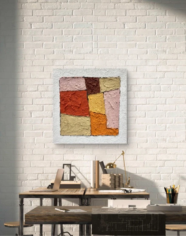 《浮生》手绘油画立体抽象浮雕肌理画中古风客厅餐厅卧室房装饰画