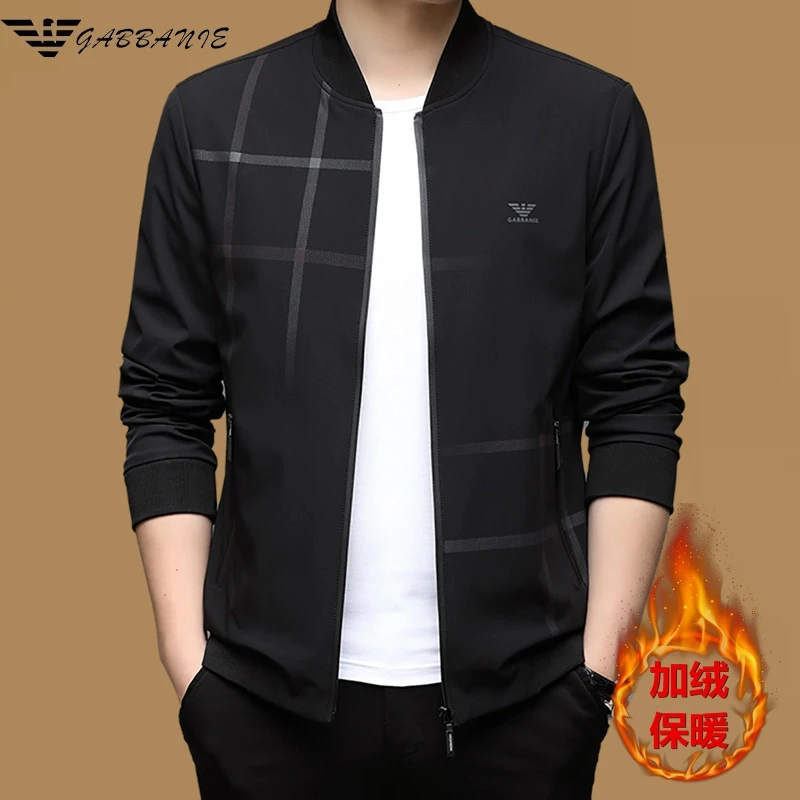 意大利专柜男士加厚休闲夹克外套夹棉秋冬季中年高档潮流商务茄克