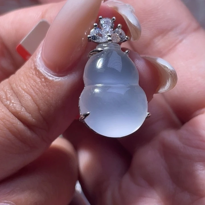 石英质玉银S925镶嵌颈饰