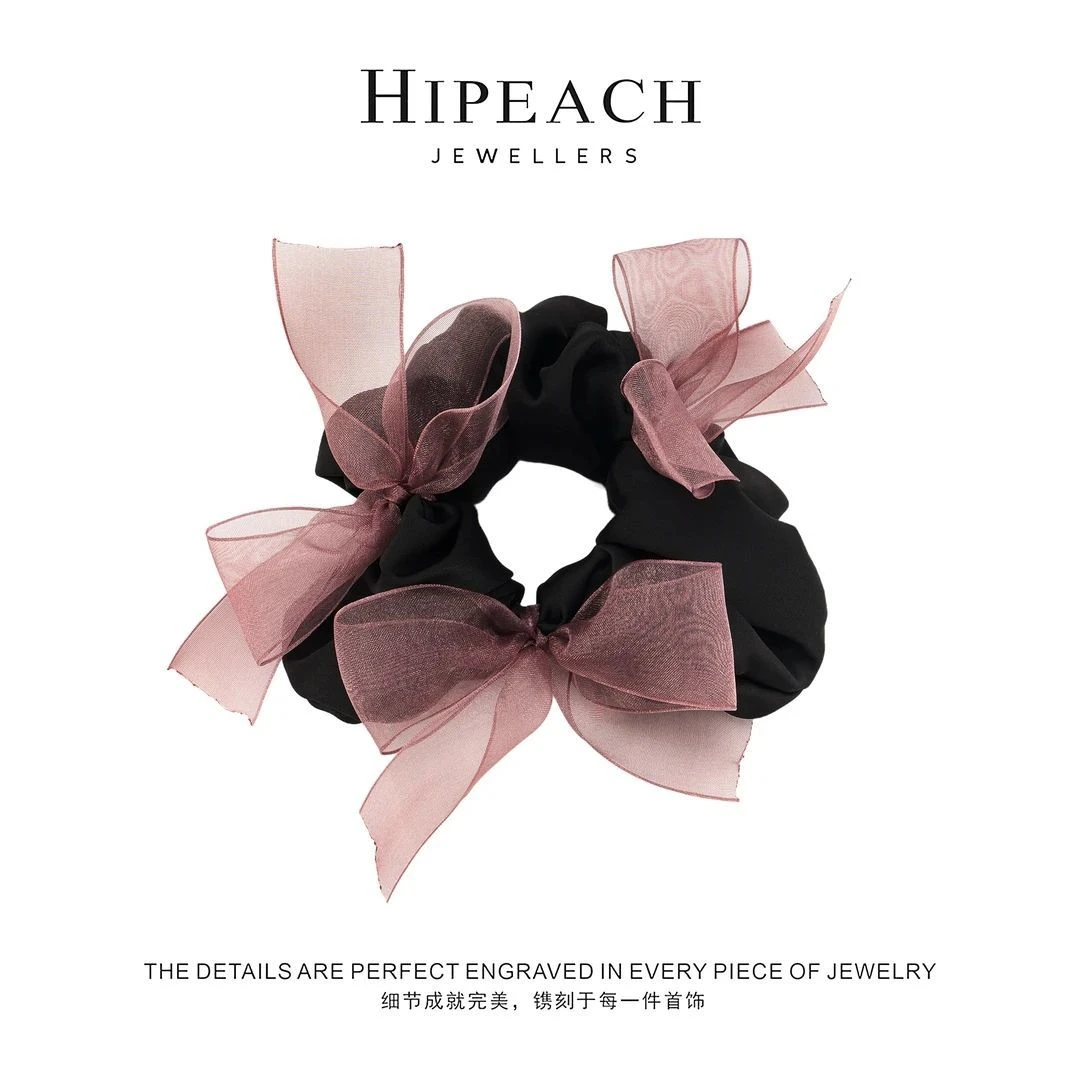 温柔甜酷法式发绳加粗显发量爆款精致温柔缎面蝴蝶结发圈皮筋头绳