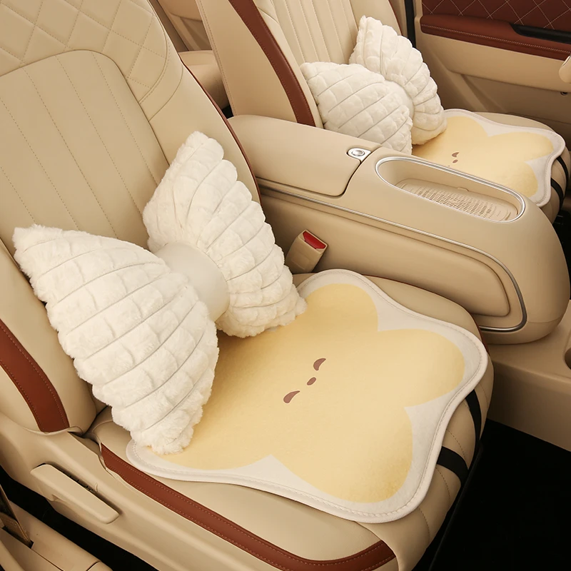 (单拍）25年新款3D小丑鱼毛绒个性小众卡通汽车坐垫半包防滑四季WD