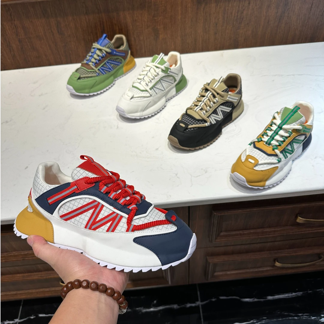 男潮鞋2025新款网面低帮包底内增高透气时尚拼色潮牌运动休闲男鞋