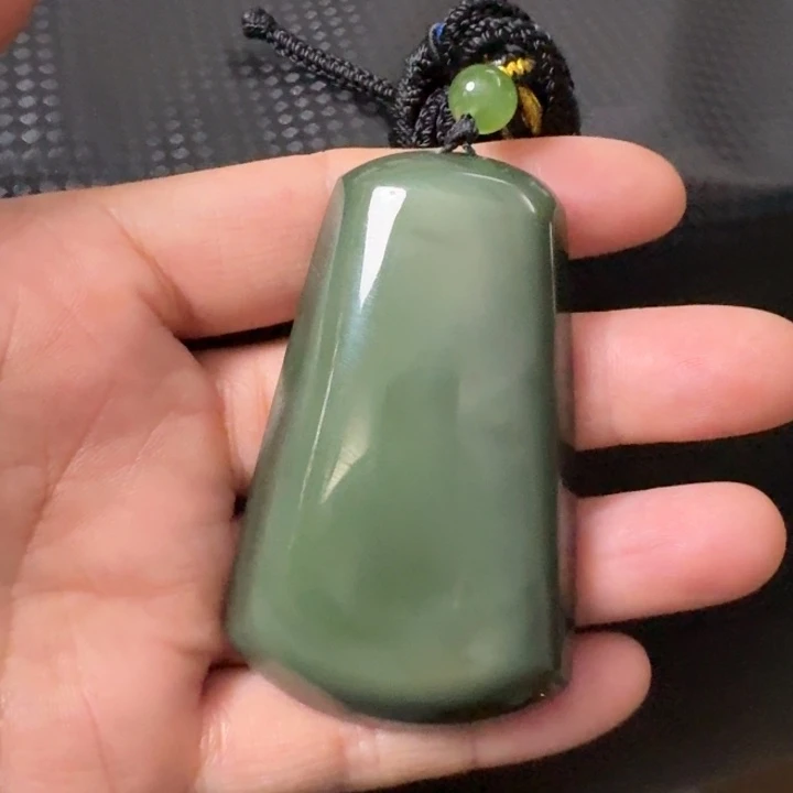 和田玉未镶嵌颈饰鸭蛋青无事牌66