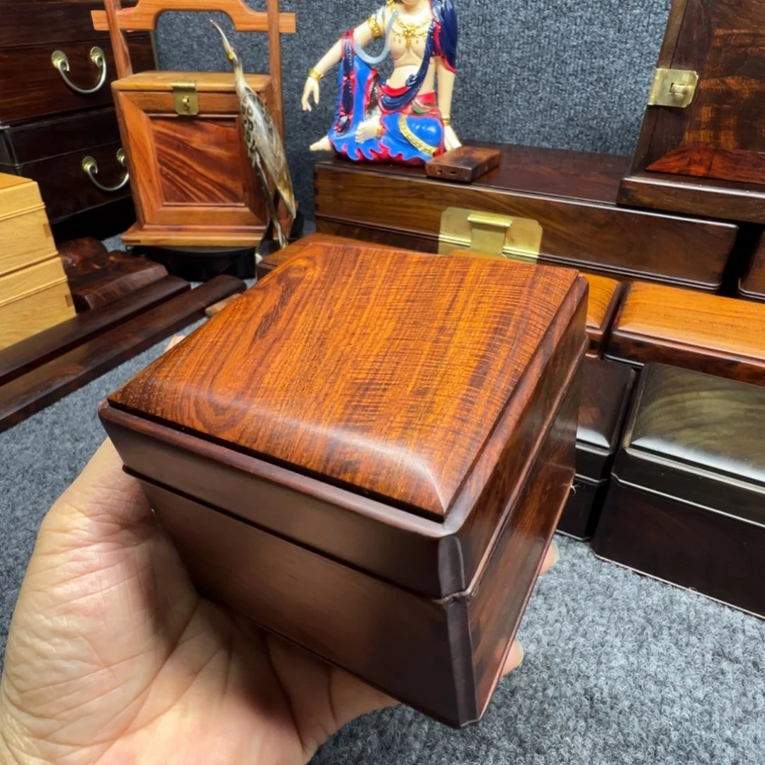 木老挝大红酸枝首饰盒10×10×8.8