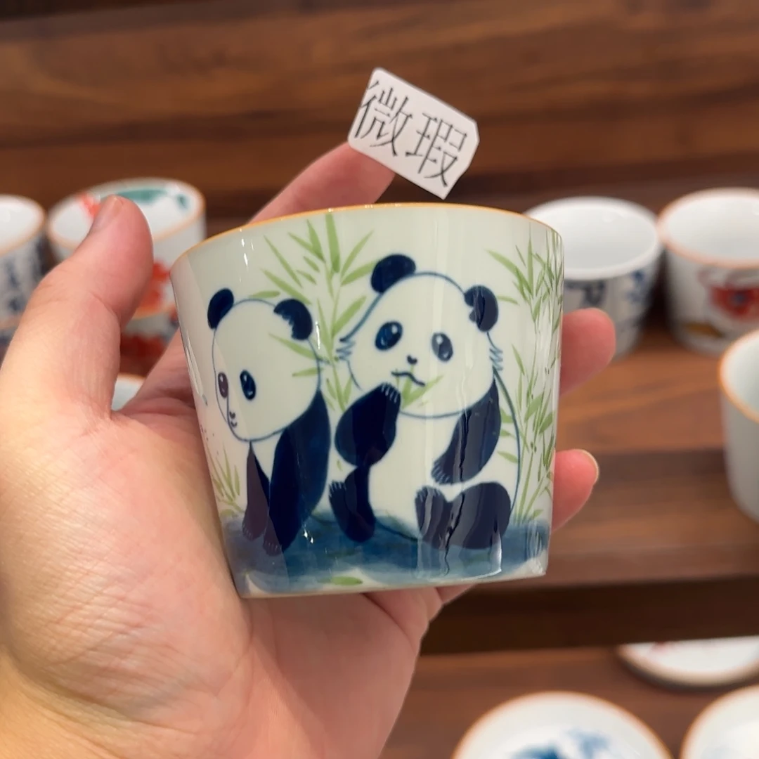 釉下手绘茶具微瑕