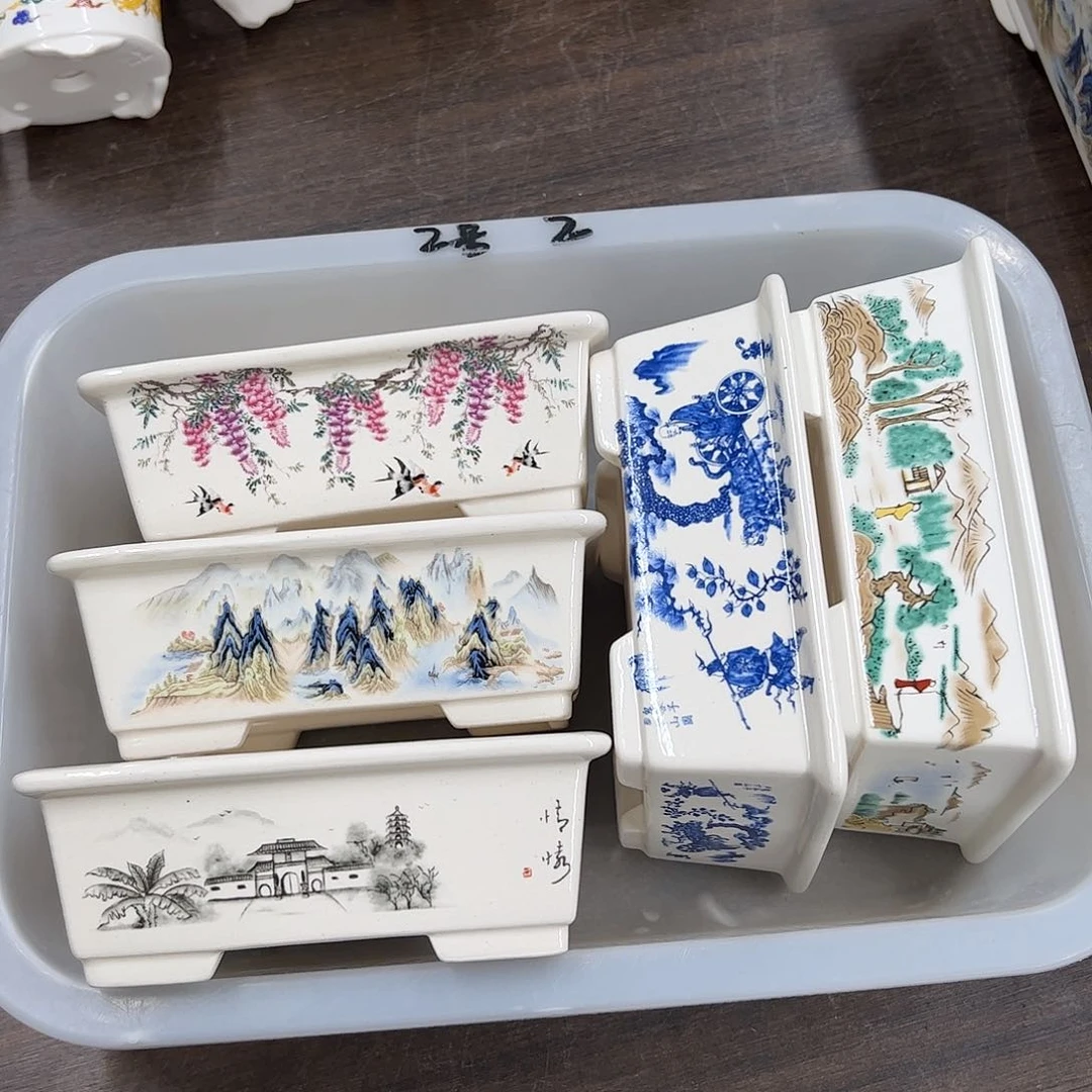 紫砂花盆2号瑕疵5个15/12/5cm福利