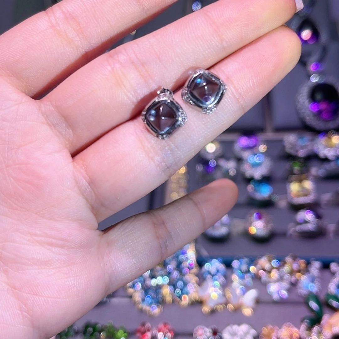 【闪购商品】托帕石耳饰银S925镶嵌耳饰