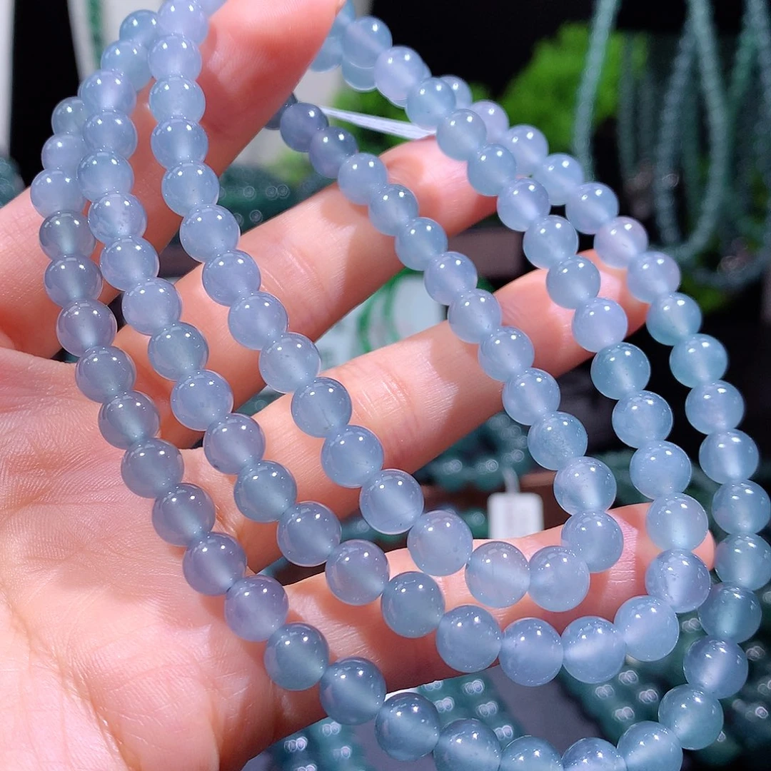 翡翠未镶嵌手链天然a货翡翠项链7mm