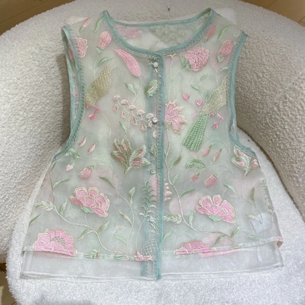 重工刺绣时尚国风无袖提花马甲