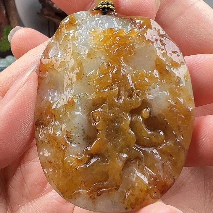 翡翠未镶嵌颈饰天然A货翡翠挂件