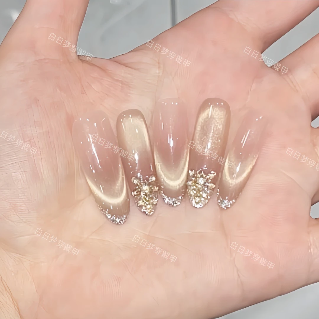【天使之翼】纯手工穿戴甲高级轻奢穿戴式美甲贴长款显白百搭美甲