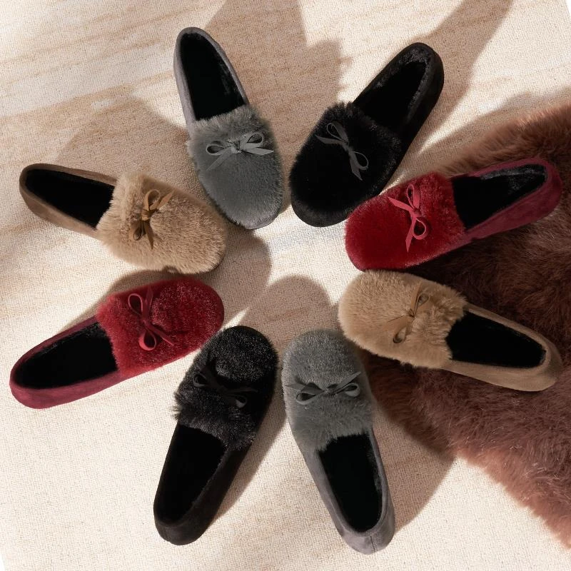 豆豆鞋女冬季加绒2025新款厚底妈妈毛毛外穿布鞋老北京旗舰店官方