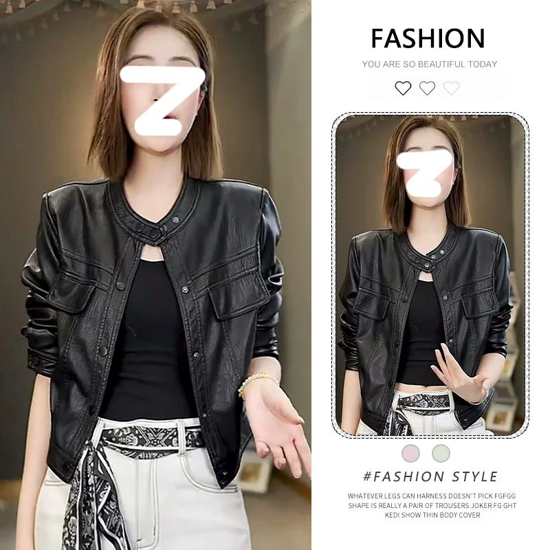 超好看美式复古皮衣外套女短款高级感小个子机车气质夹克上衣秋季