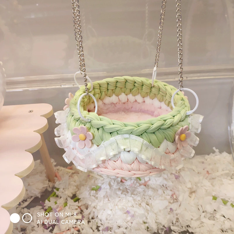 仓鼠金丝熊蜜袋鼯鹦鹉吊篮吊床摇篮布偶娃娃吊篮仓鼠造景仓鼠用品