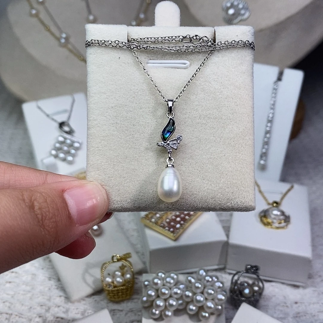 淡水珍珠耳饰银S925镶嵌