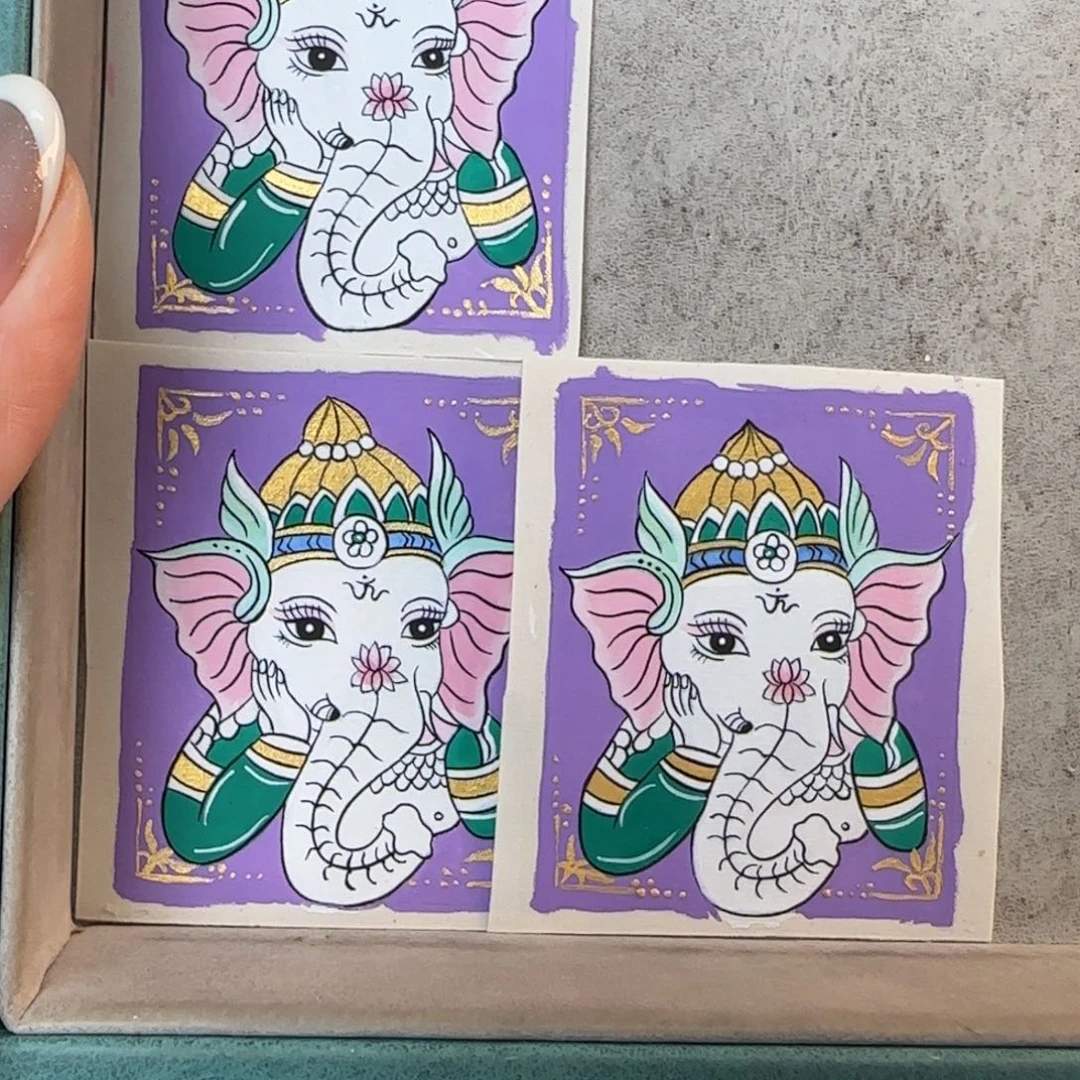 花岗石铁合金古祥手绘唐卡