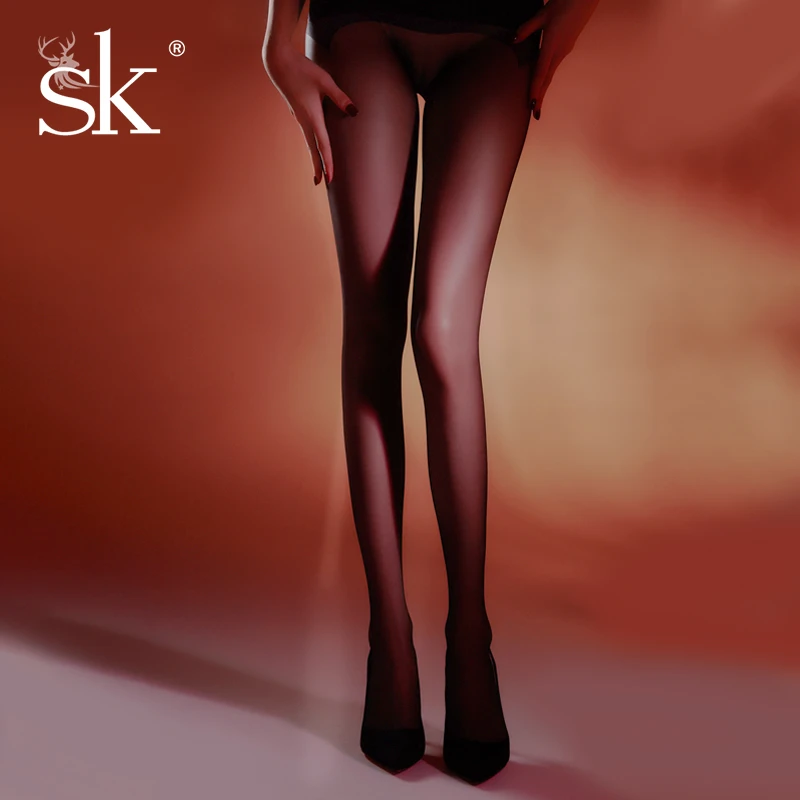 SK「小疯狂」超薄款性感无痕档大码夏季女高透黑色丝袜女美腿连裤袜