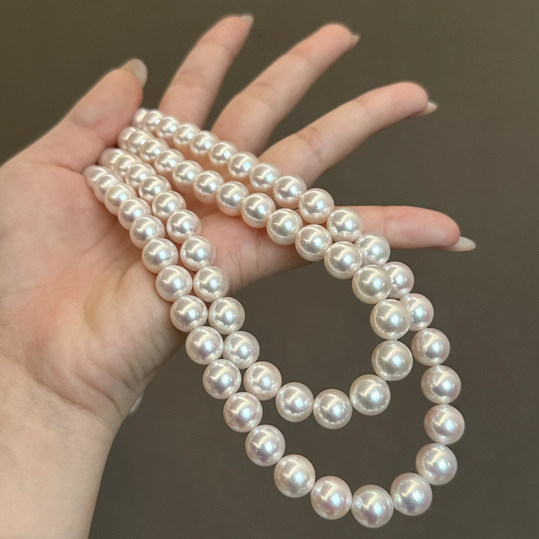 AKOYA海水珍珠满珠串链SP爆大点位18k金9.5-10时尚百搭气质1221