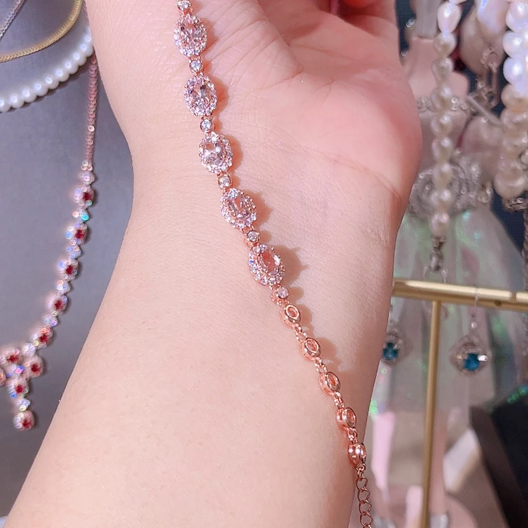 绿柱石手链银S925镶嵌