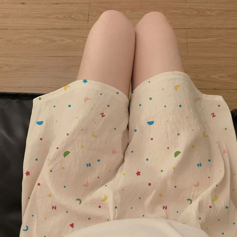 夏季薄款睡裤宽松卡通家居网红可爱短裤新款云朵休闲ins遛弯外出