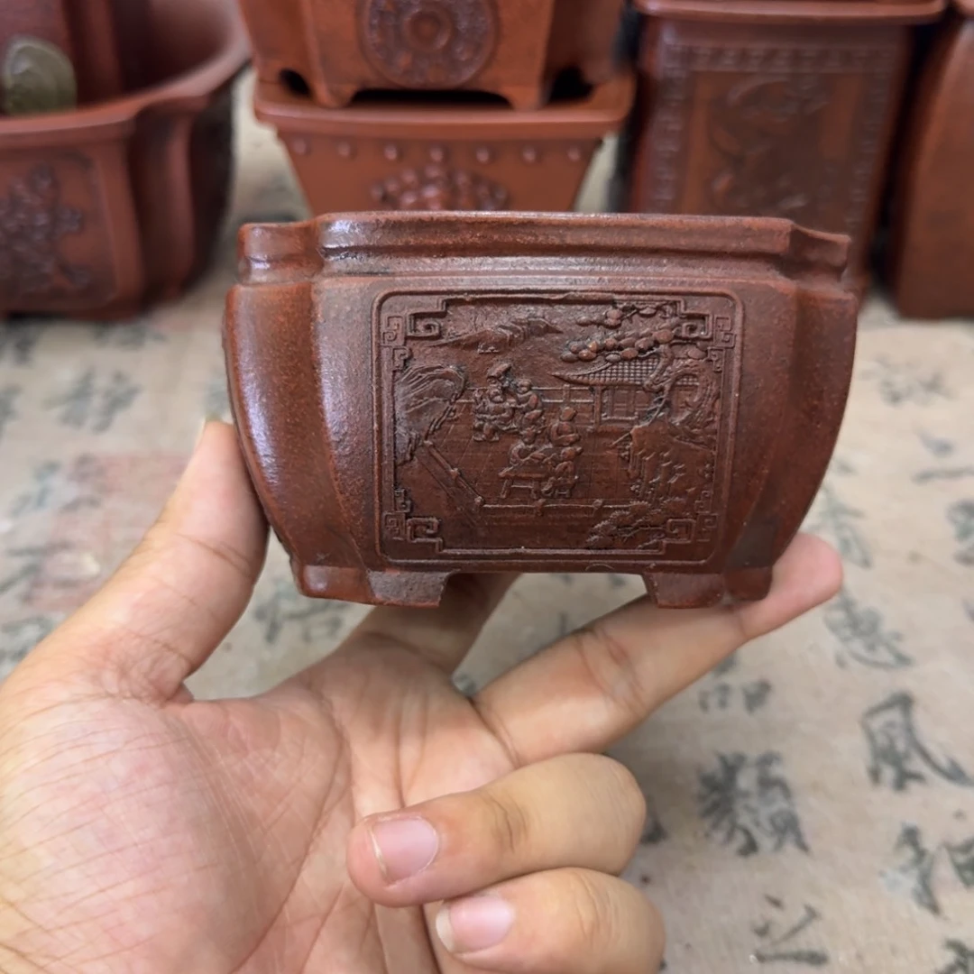 紫砂花盆10.5x5.5内经紫砂花盆