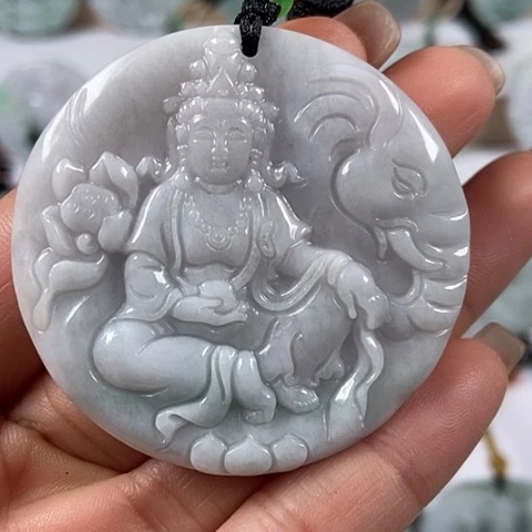 翡翠颈饰未镶嵌普贤菩萨福利