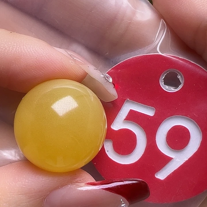 蜜蜡未镶嵌珠宝奇石19mm鸡油黄圆珠