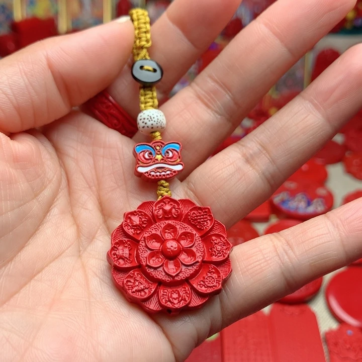 天然辰砂工艺品朱砂钥匙扣