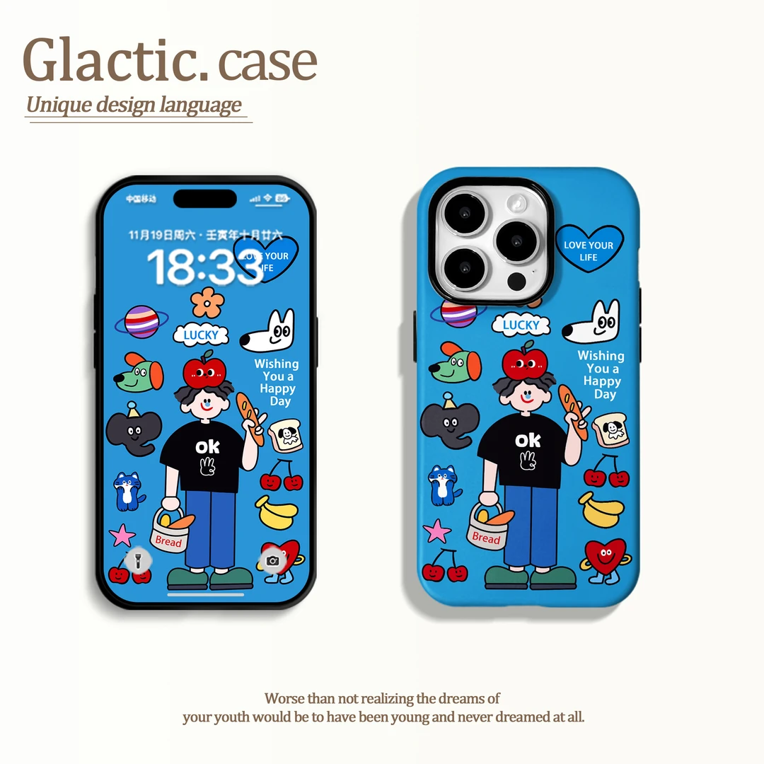 适用于苹果16华为OPPO小米VIVO高颜值百搭二合一菲林手机壳GA1202