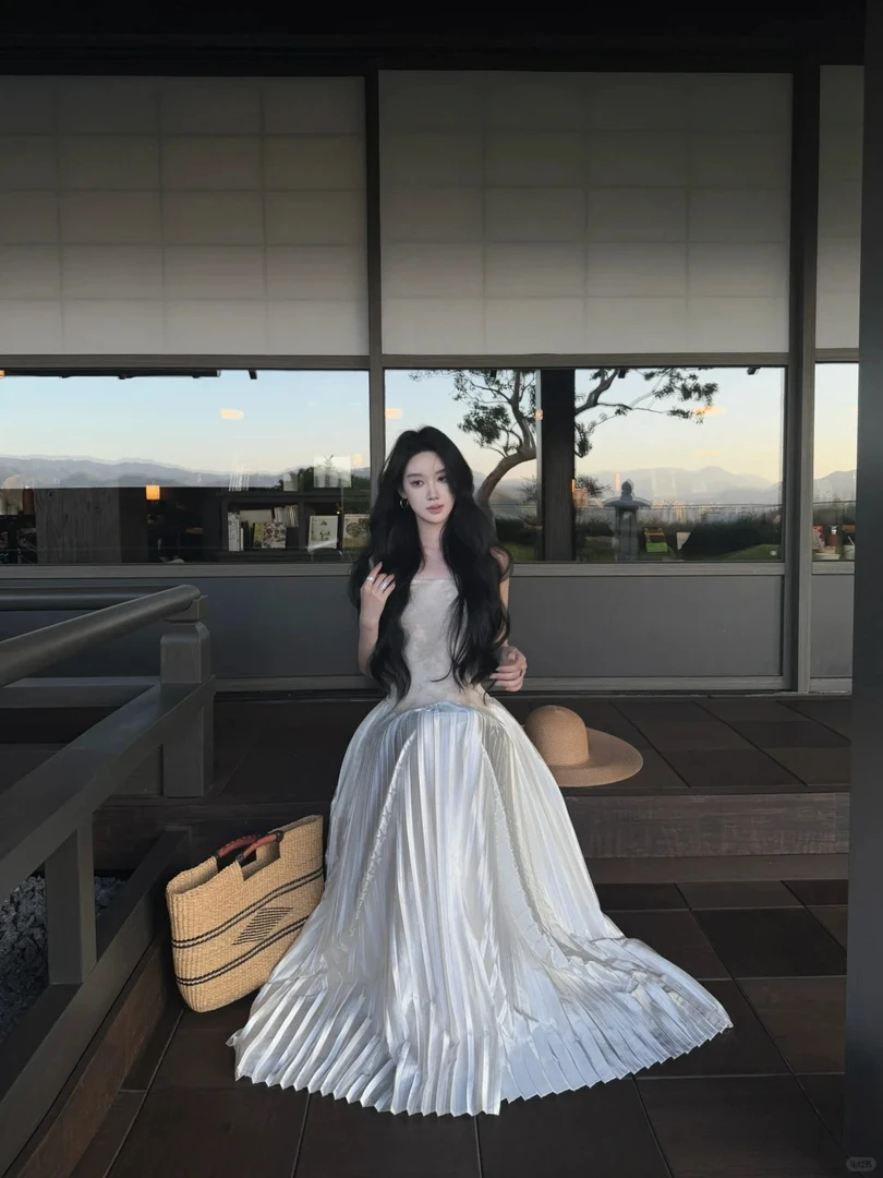 【侘寂神女】夏季新款法式高级感长开衫上衣配新中式抹胸连衣裙套装