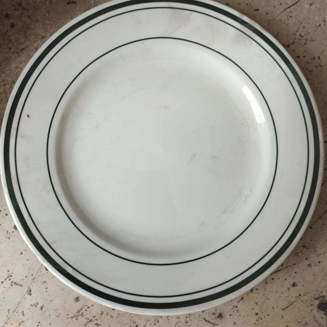 强化瓷绿边大平盘！25厘米