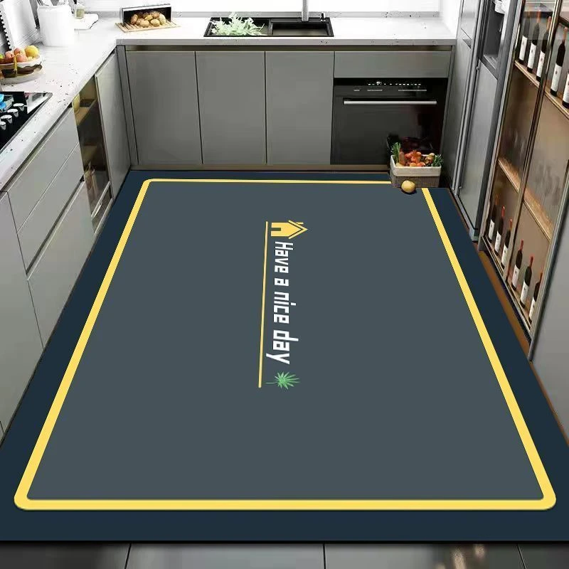 满铺厨房专用硅藻泥地垫简约轻奢吸水防滑防油耐脏脚垫子