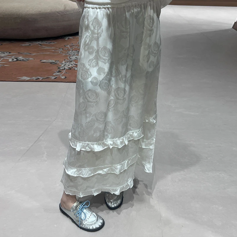 CLOSOUL设计师25夏季设计师新品拼接玫瑰花半裙