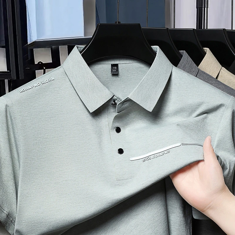 男士夏季新款运动polo衫休闲商务时尚翻领薄款宽松短袖百搭上衣