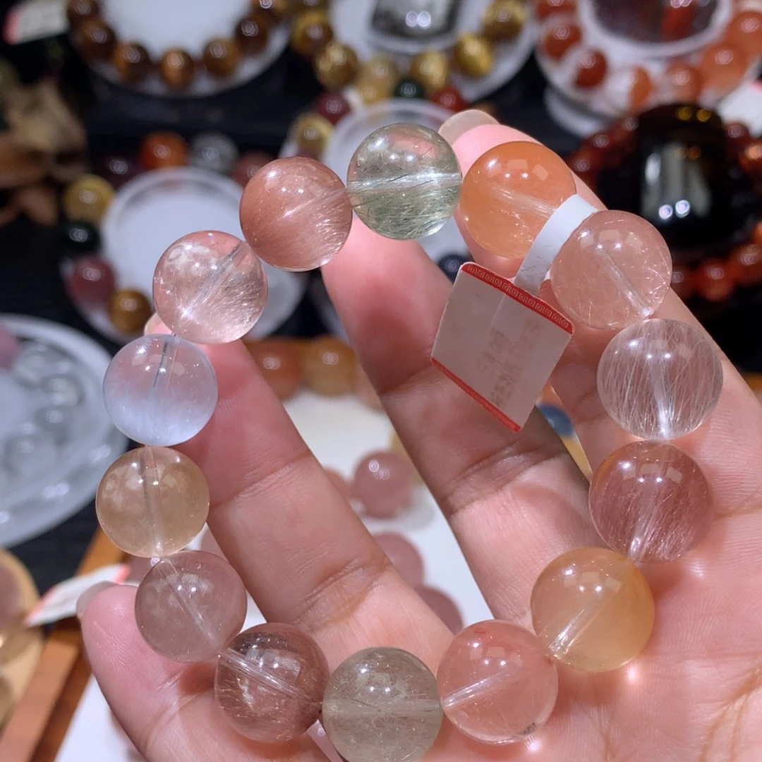水晶未镶嵌手链彩兔毛13mm